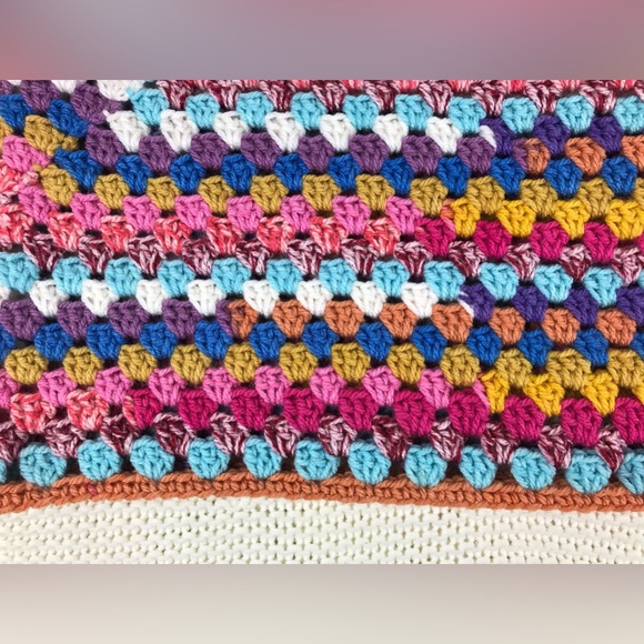 New Crocheted Mini Skirt, Handmade Striped Skirt, Colorful Fall/Winter Skirt - Picture 8 of 11